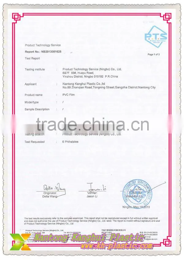 Non phthalate transparent sheet