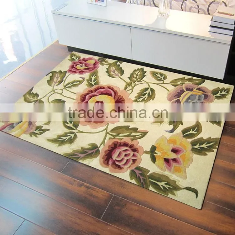 Fashion jacquard good modern pretty design wool flower design carpet