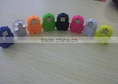 Single Card Slots Robot OTG USB 2.0 Card Reader For Android Smart Phone