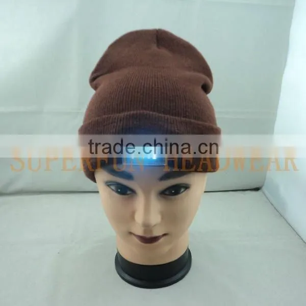 LED light acrylic beanie winter caps