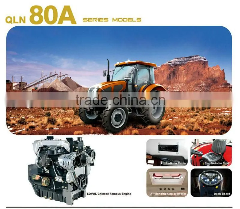 Henan Qianli 85hp 4wd Dual stage clutch Hydraulic power steering YTO /Yuchai or Lovol engine