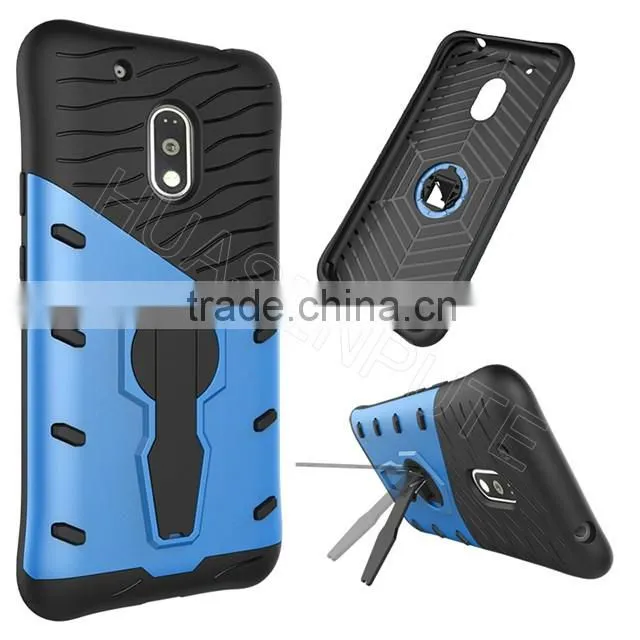 Heavy Duty Armour Shock Proof Hard Case Cover With Stand For Moto G4 Play