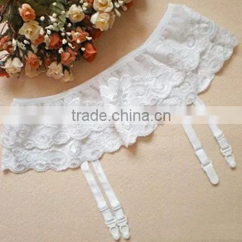 1pcs Black/White Lace 2 Layers Floral Garter Belt Lingerie Skirt Stocking Suspender Sexy Lady