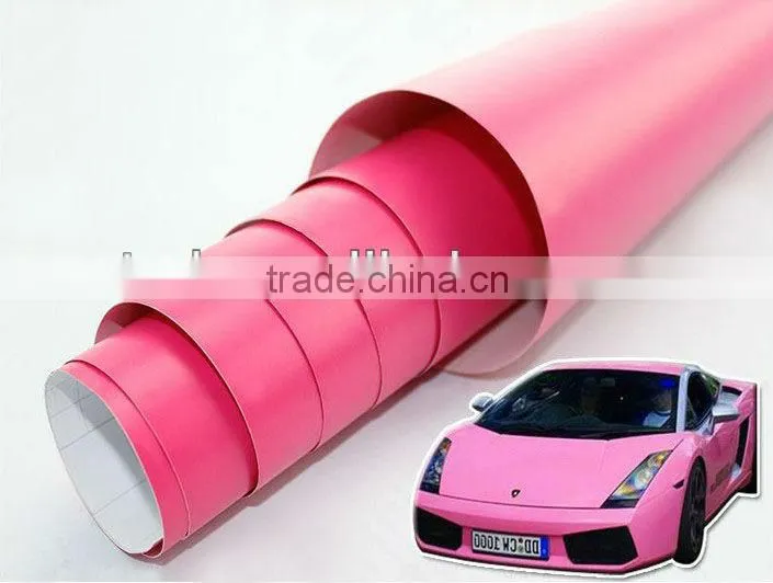 Matt vinyl sticker with air free bubbles 1.52*30m, matt purple wrap film