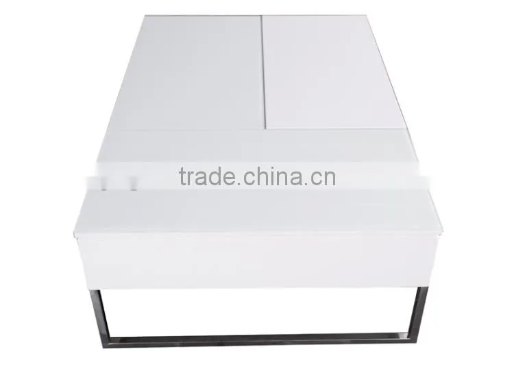 CJ1022 Folding Fashion White Paint Glass Coffee Table