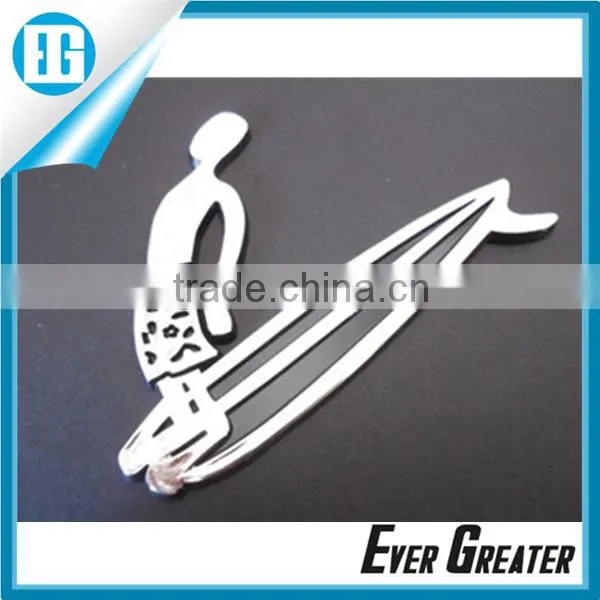 Custom plastic chrome badge 3M tape metal sticker Self adhesive plastic badge