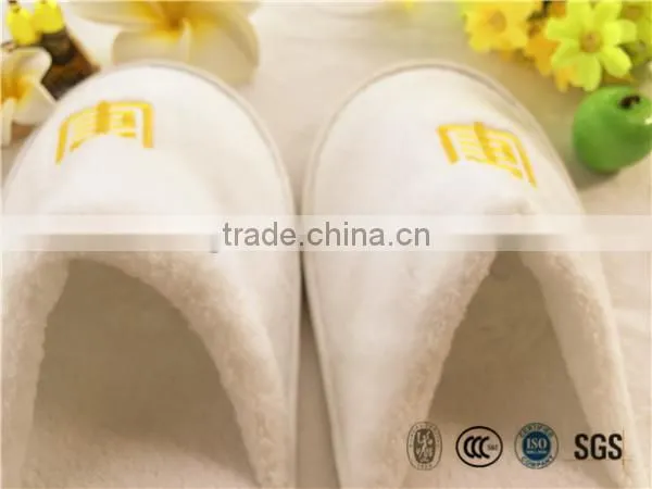 Star hotel senior cut pile bathroom slipper with gold embroidary logo