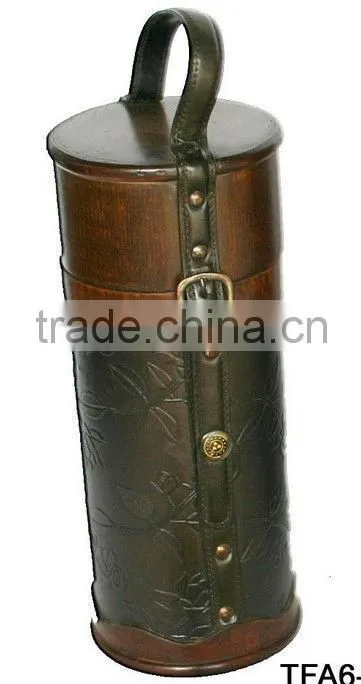 wooden wine carrier case