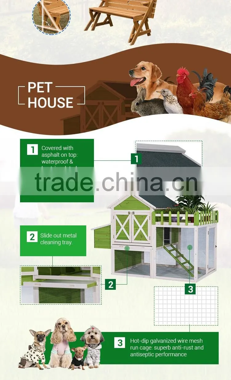 Quick Lead Customized Logo Printed Wooden Chicken Manufacturers Coop