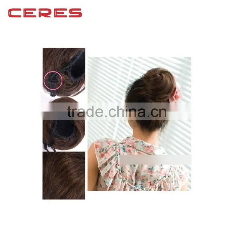cheap fashion synthetic hair bun accessories chignon hair pieces bun, clip hair bun pieces for black women