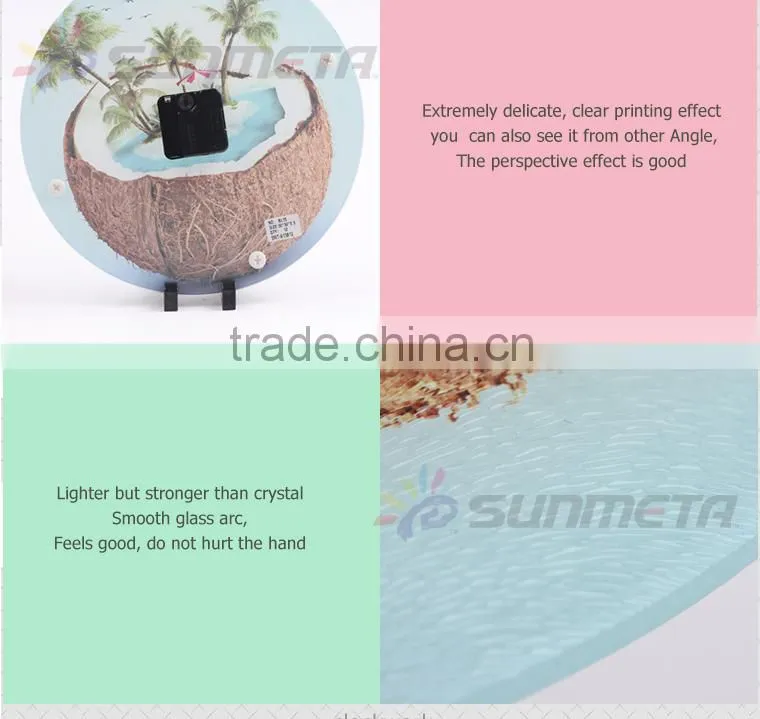Sunmeta sublimation glass photo frame with clock