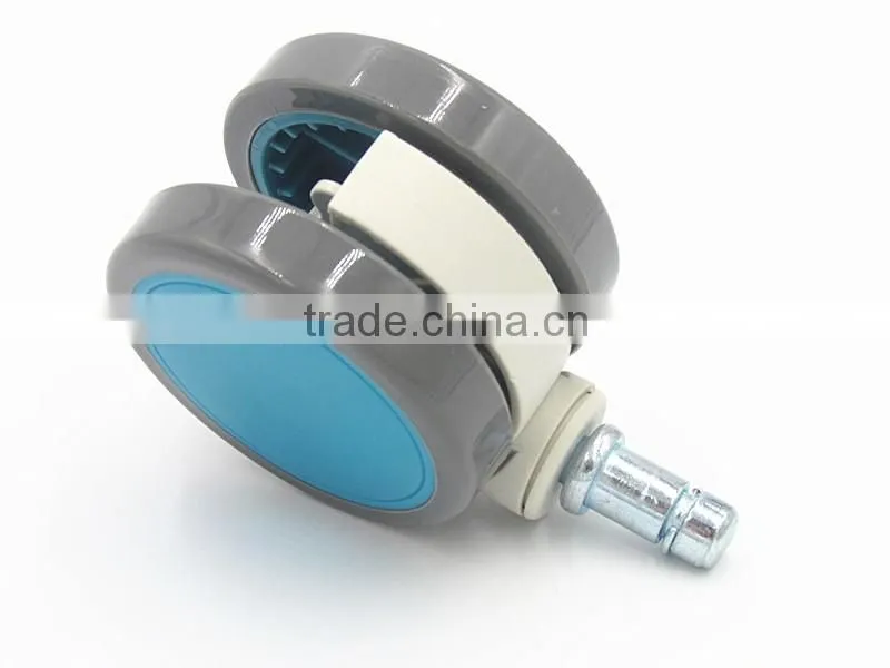 China BL fashion cheap 64mm blue grip ring stem TPR furniture appliance swivel caster wheels