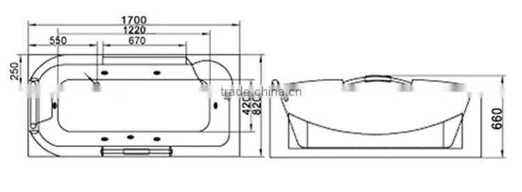 cUPCspa bathtub,simple bathtub,standard bathtub size