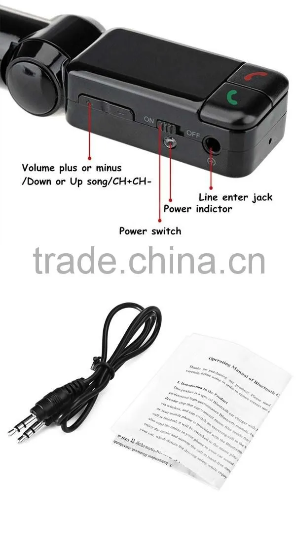 LCD Display TF card Car MP3 Audio Player Bluetooth FM Modulator USB Charger for iPhone Samsung