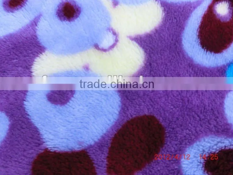 flower printed coral fleece fabric