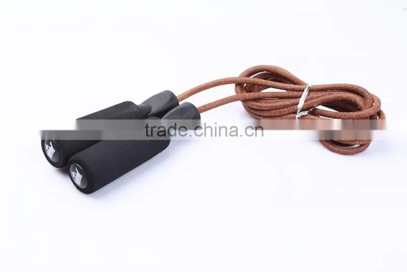wholesale fitness gym leather jump rope cross fit skipping rope speed aerobic exercise jump rope