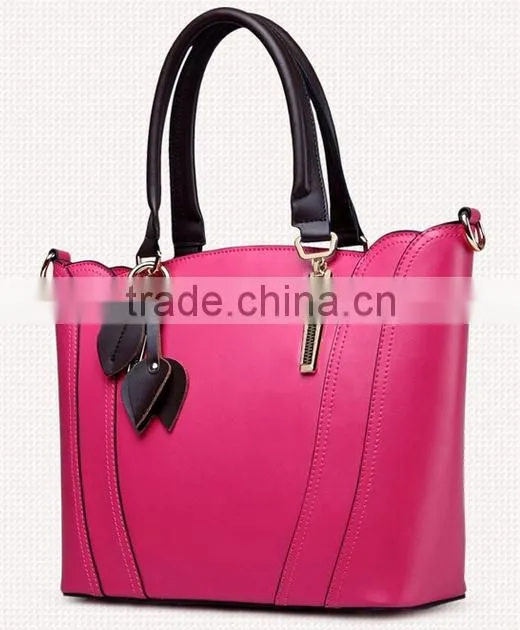 2015 brand pu tote bag high quanlity leather handbag china factory women bag