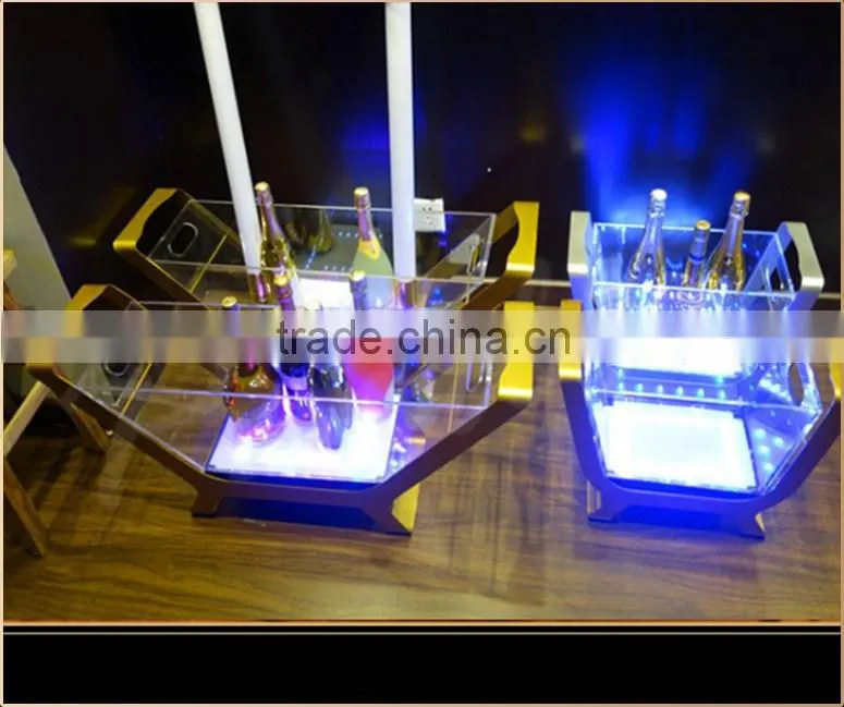 2016 Nightclub promo boat shape led ice bucket with customized printing