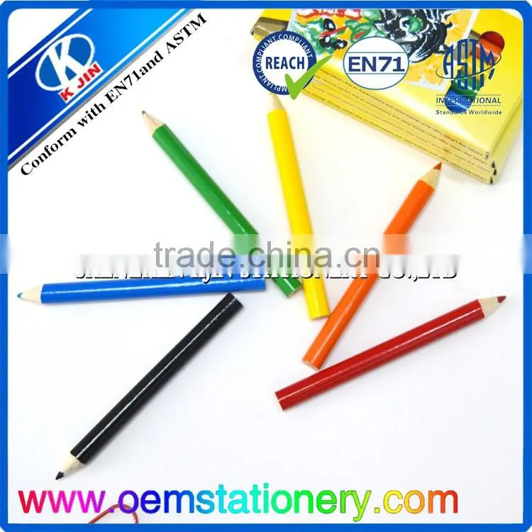 Promotional 3.5 inch 6color drawing pencil in paper box