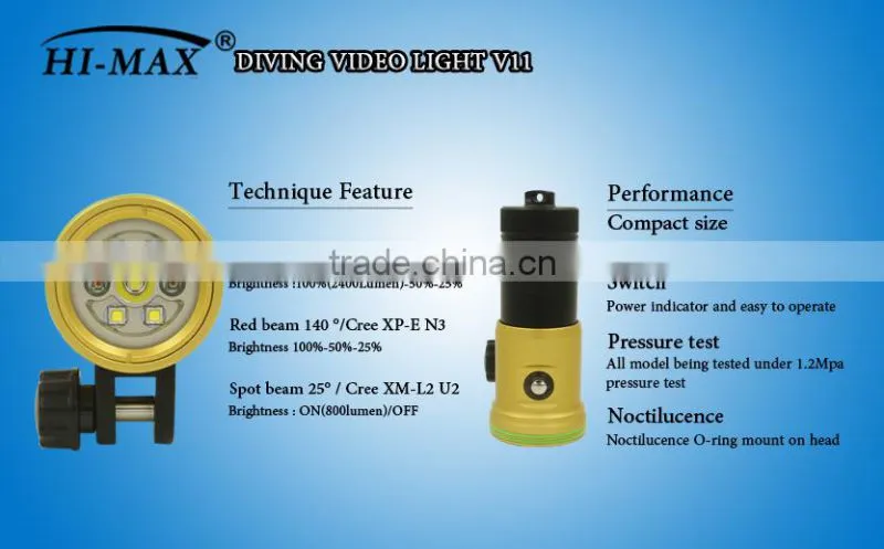 Wholesale Price Underwater Waterproof Torch For Diving Photo / Video