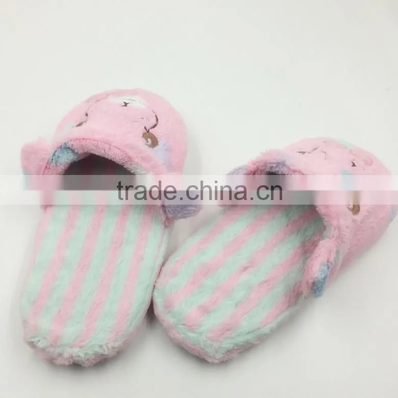 pink fluffy animal home slipper