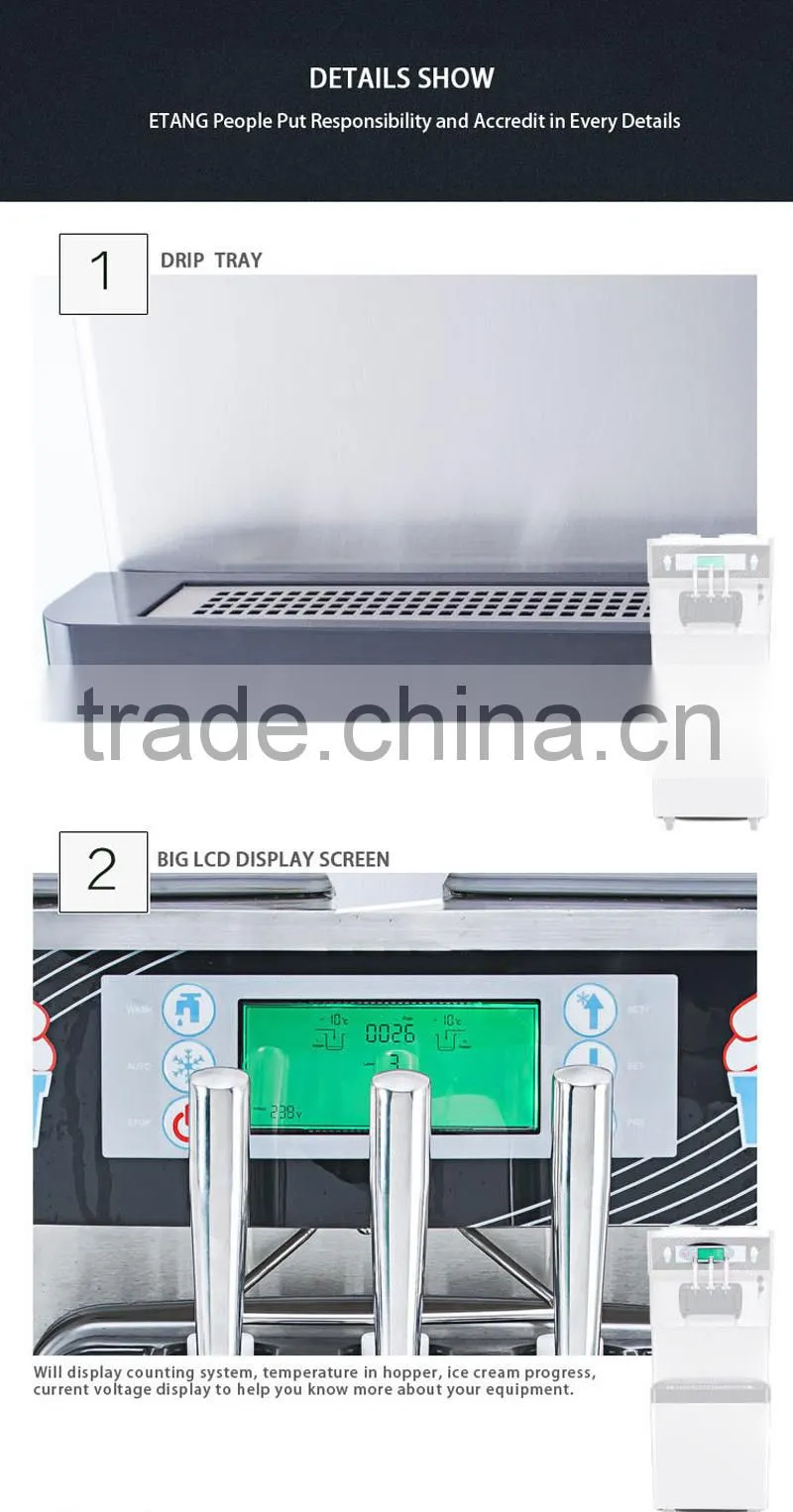 2+1 Mixed Flavors Ice Cream Vending Machine With Good Price,CE approved