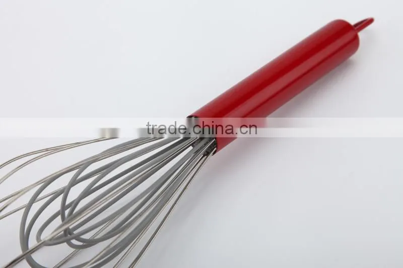 color silicone ball whisk with stainless steel wires