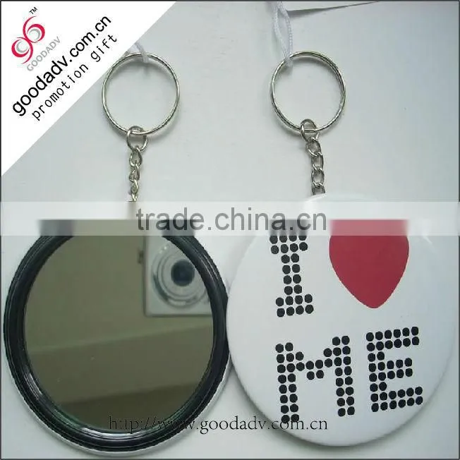 Tin key ring mirror / tin mirror key chain / pocket mirror key chain