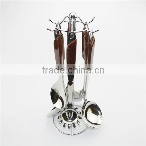 Red handle utensils made of stainless steel