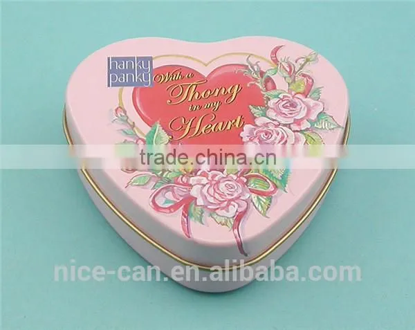 Pretty Candy and chocolate tin cans Heart Shaped Gift Tin boxs
