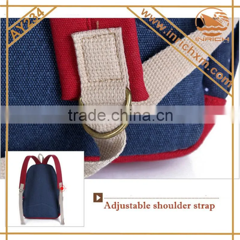 2014 Hot Sell Girls Backpack Satchel Canvas Cheap Rucksack