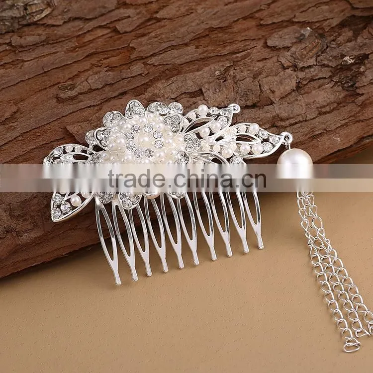 tassels wedding cheap personalized hair comb holder