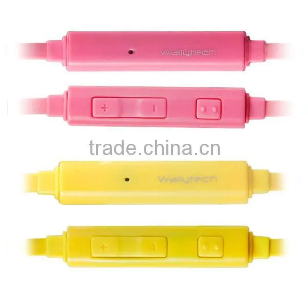 Wallytech WHF-119 Colorful Earphone with Microphone & Volume remote for Samsung Galaxy S4