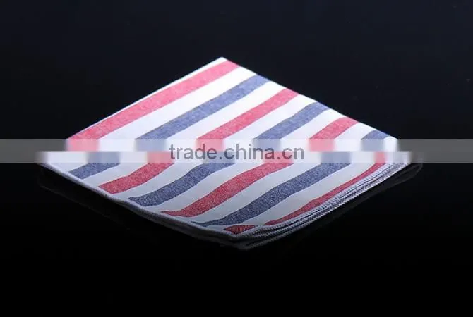 Classical High Quality Striped 100% Cotton Pocket Square