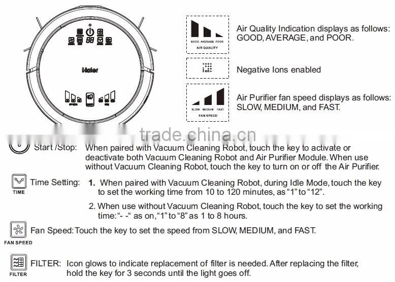 Smartphone WIFI APP Control robot vacuum cleaner wet QQ6KDM updated with Air purifier,3350MAH Lithium battery