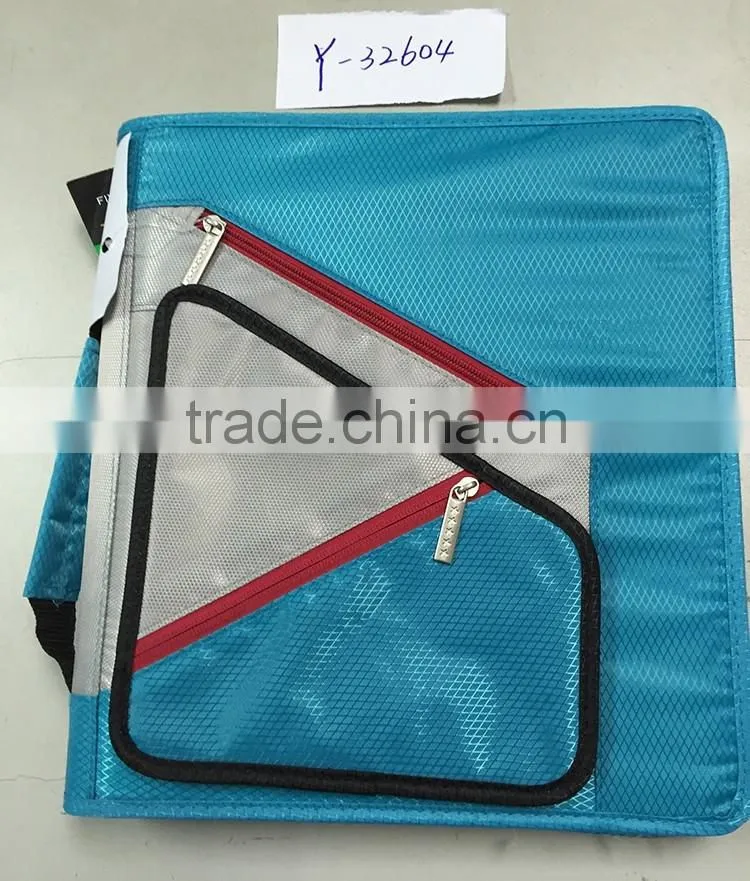2016 New Design Customized Zipper Binder Folder ,2Inch 3Ring Zipper Binder