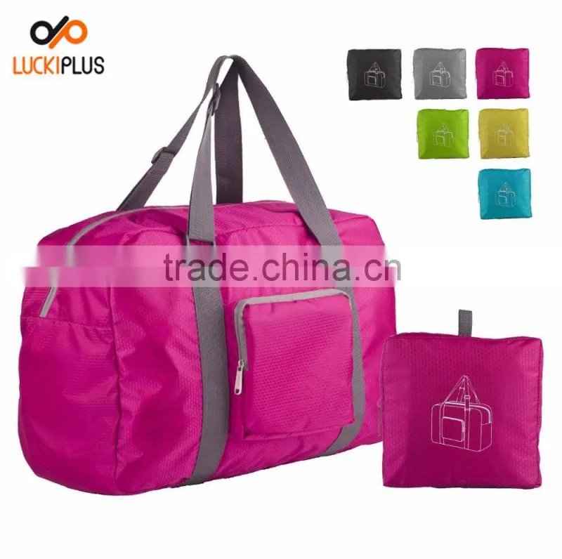 Luckiplus Foldable Travel Duffel Bag Luggage Sports Gym Water Resistant Nylon Blue