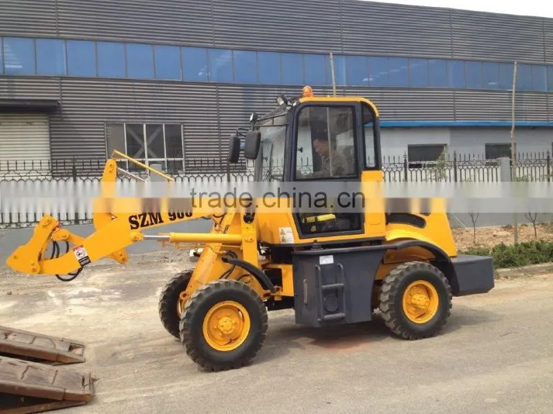 Manufactuer SZM 908 mini loader 4WD with CE mini wheel loader
