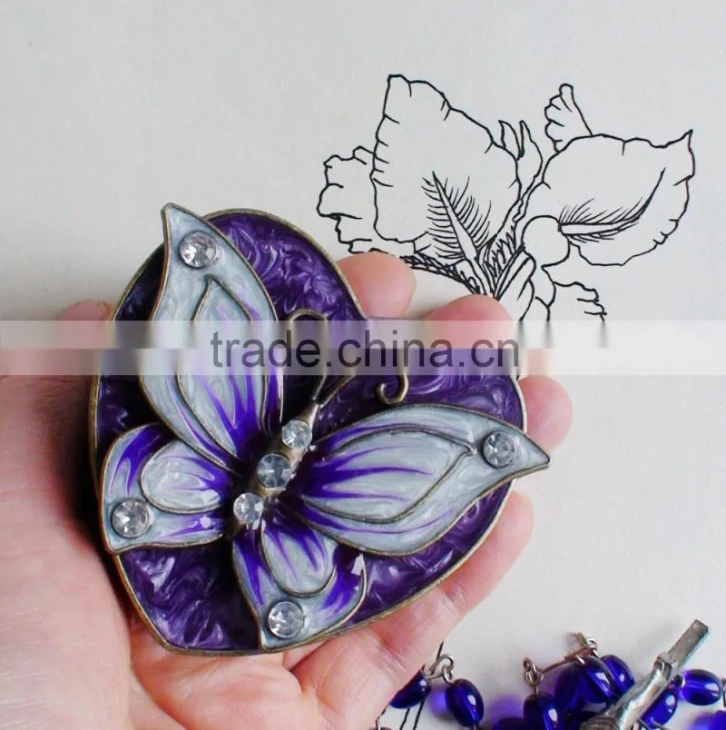fashion style heart-flower shape butterfly jewelry box 1/S