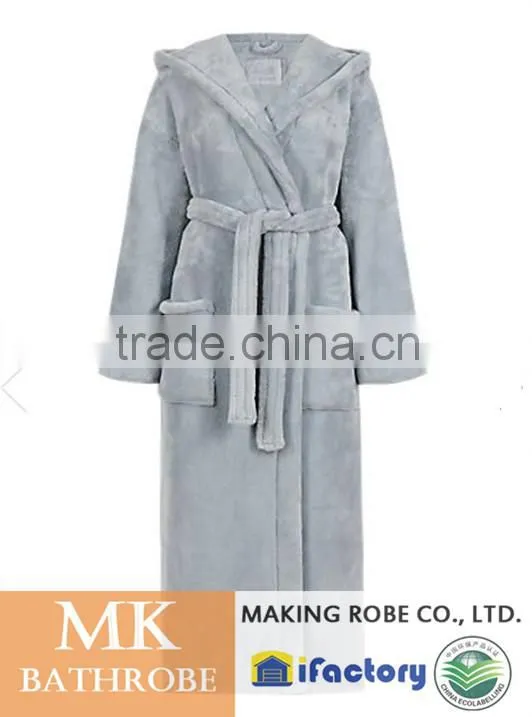 Ladies Hooded Luxury Fleece Dressing Gown