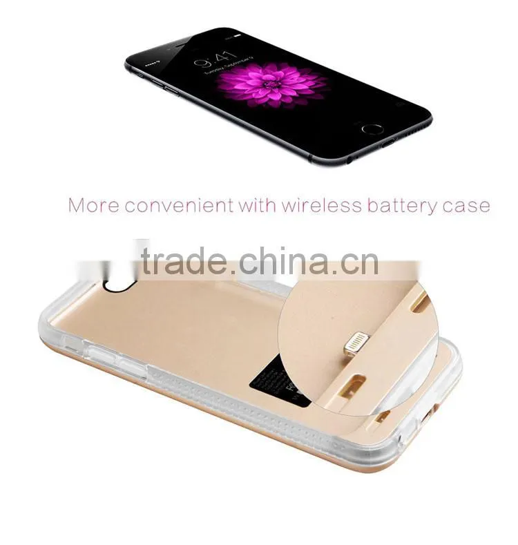 Rechargeable li-polymer battery case for iphone 6 Wireless Power Bank Charger