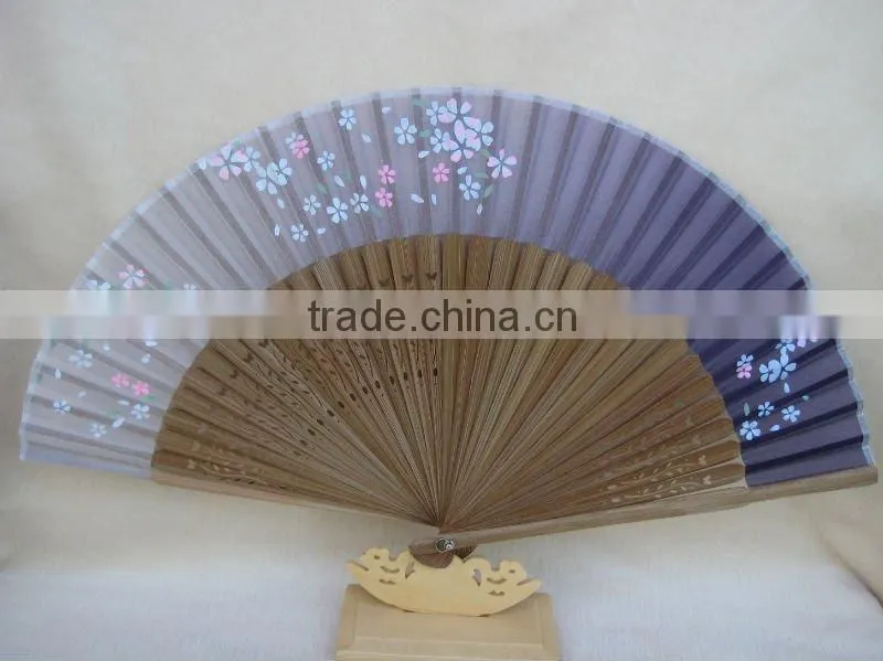 Japanese style bamboo silk fan