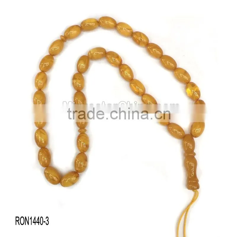 33pcs muslim amber rosary tasbih prayer beads