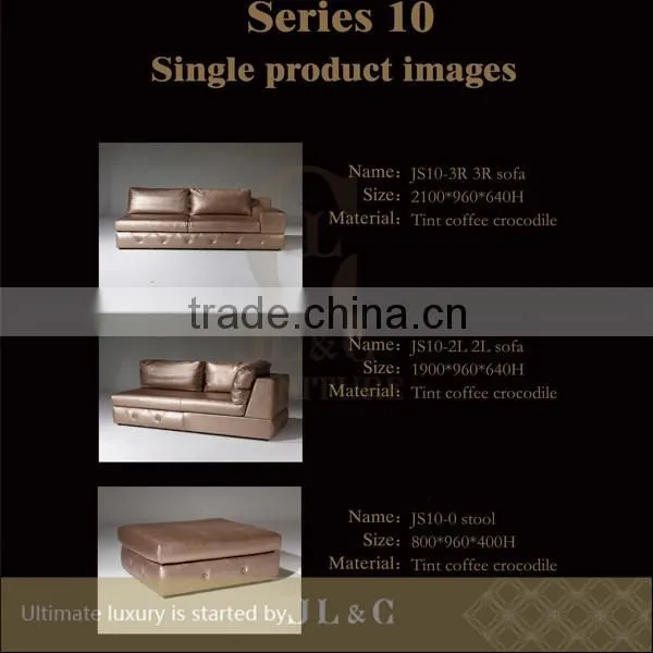 JS10 Living Room Furniture Sectional Sofa Full Grain Leather Sofa JL&C Luxury Home Furniture New Sofa Designs