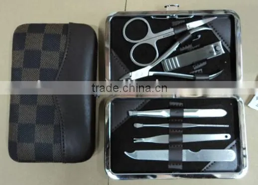 MRT-053 7pcs PU bag stainless steel nail set manicure tool