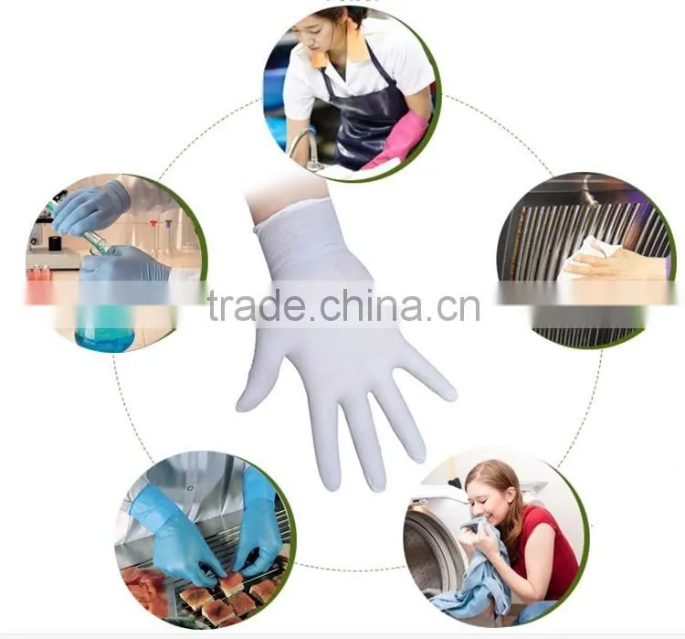 Hot sale purification white nitrile gloves without chemical residue