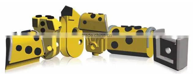 BFZ26 BFZ72/B Foundation drilling casing bits quick change bars replaceable blocks piling rig flat teeth