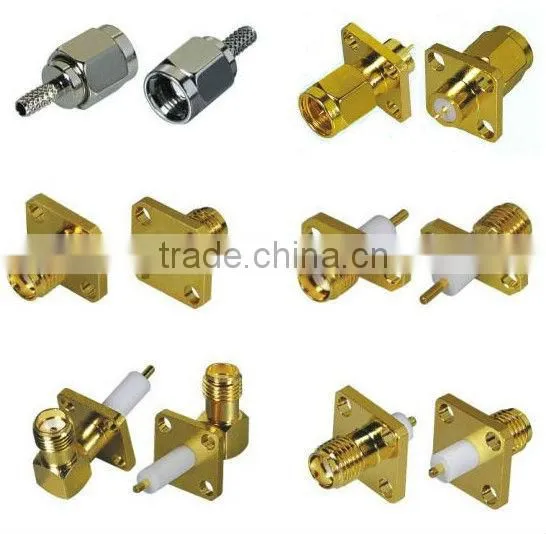 RP SMA Solder Jack Flange Coaxial Cable Circular Connector Adapter