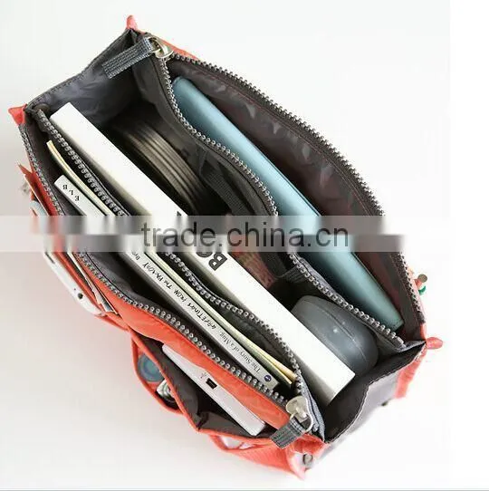 Double Zipper Multifunctional Toiletry Fashion Nylon Cosmetic Travel Bag