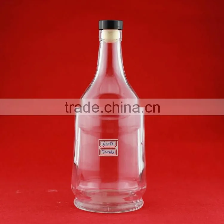 Best price frost blue printing bottles screw thread mouth bottles thick bottom 700ml bottles